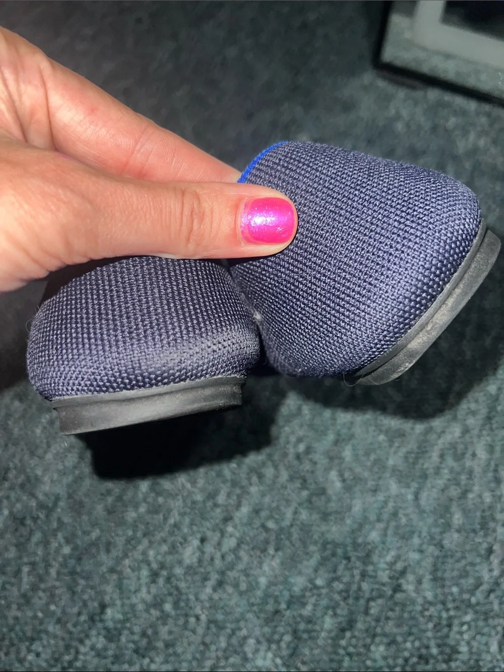 Rothy's Navy Blue Knit Slip-On Flat 9 washable